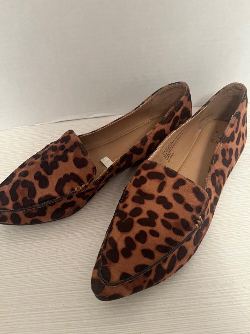 Women's Leopard Print Pointed Toe Flats Shoes A New Day Sz 8.